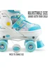 Xootz Semi Soft Bubblegum Skates, Kids Adjustable Roller Skates, Glitter Print Quad Skates with PVC Wheels - M Image 3
