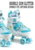 Xootz Semi Soft Bubblegum Skates, Kids Adjustable Roller Skates, Glitter Print Quad Skates with PVC Wheels - M Image 2