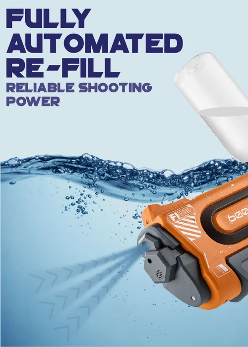 Toyrific Aqua Blaster AB-600 60cm Electric Water Gun Orange - One Size Image 2