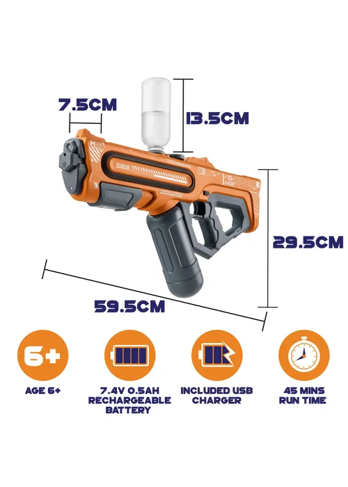 Toyrific Aqua Blaster AB-600 60cm Electric Water Gun Orange - One Size Image 6