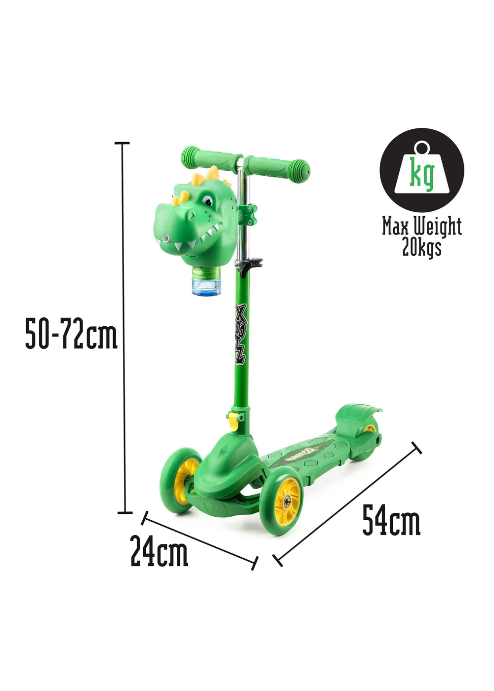 Xootz Dinosaur Bubble Go Tri-Scooter - One Size Image 6
