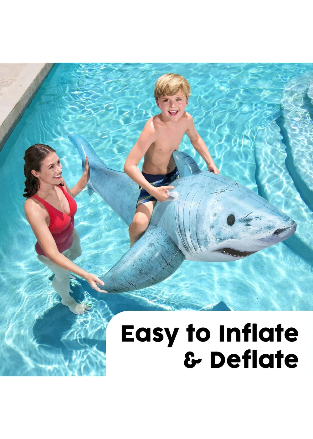Bestway Realistic Shark Kids Ride On Pool Float - One Size Image 3