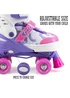 Xootz Semi Soft Stardust Skates, Kids Adjustable Roller Skates, Glitter Print Quad Skates with PVC Wheels - S Image 3