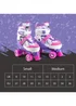 Xootz Semi Soft Stardust Skates, Kids Adjustable Roller Skates, Glitter Print Quad Skates with PVC Wheels - S Image 6