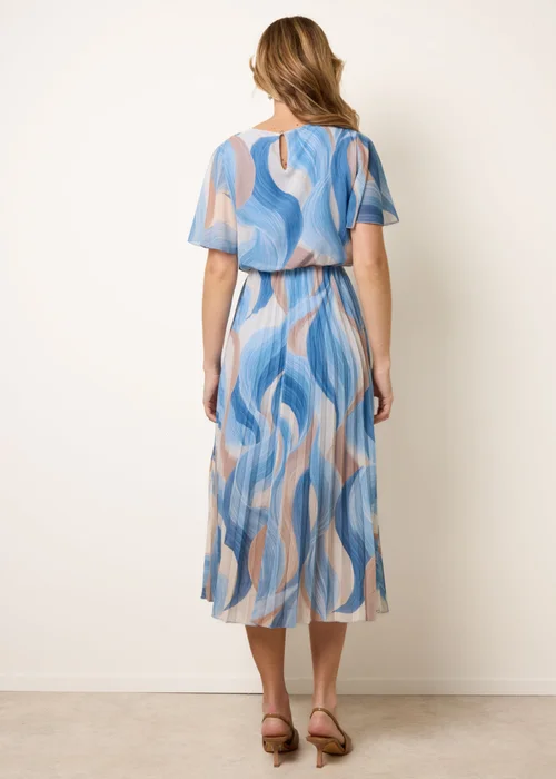 Blue Vanilla Blue Short Sleeve Pleated Midi Dress - S Image 4