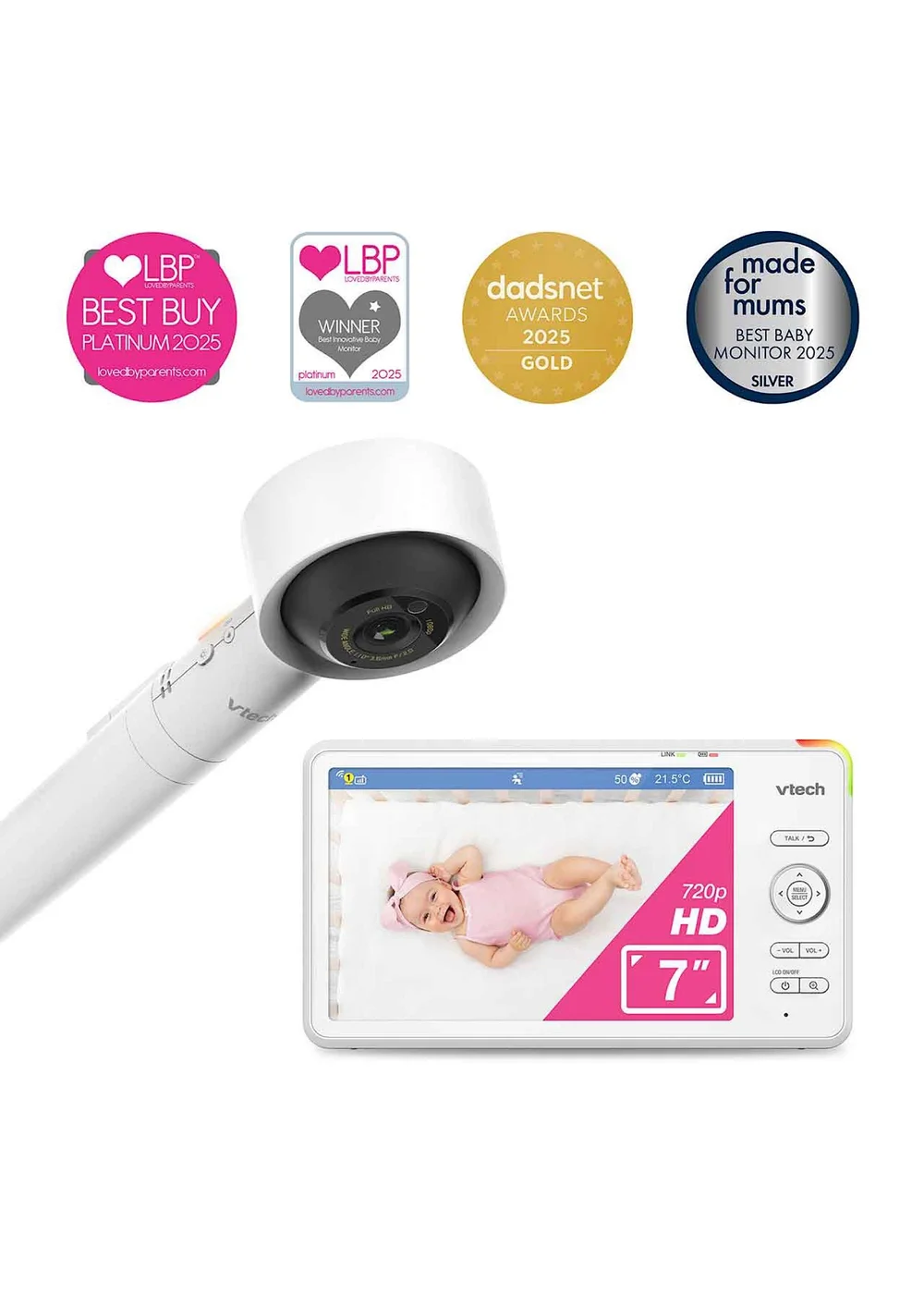 VTech RM7787HD Smart WiFi Baby Monitor 7" Over-The-Crib - One Size Image 1
