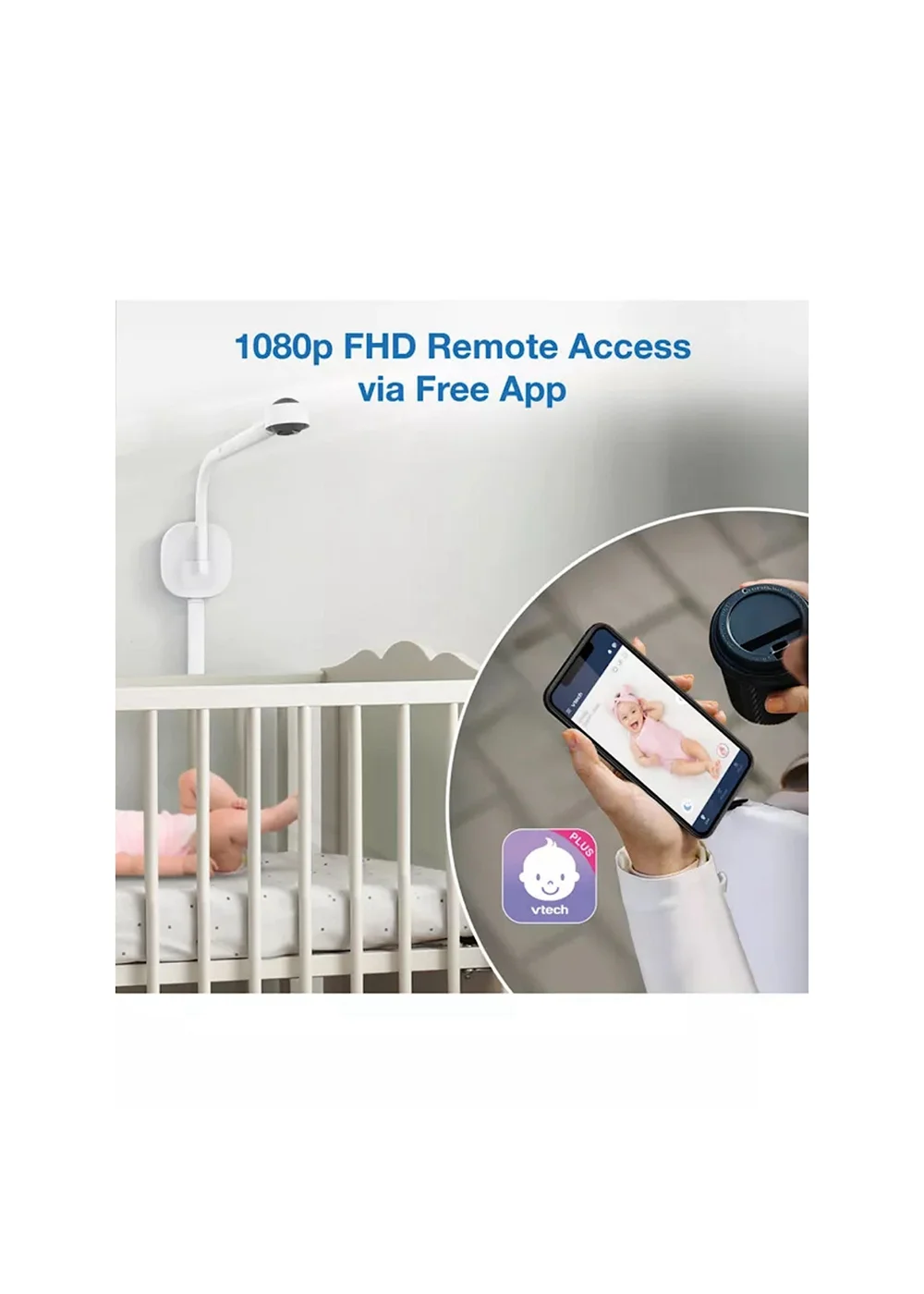 VTech RM7787HD Smart WiFi Baby Monitor 7" Over-The-Crib - One Size Image 6