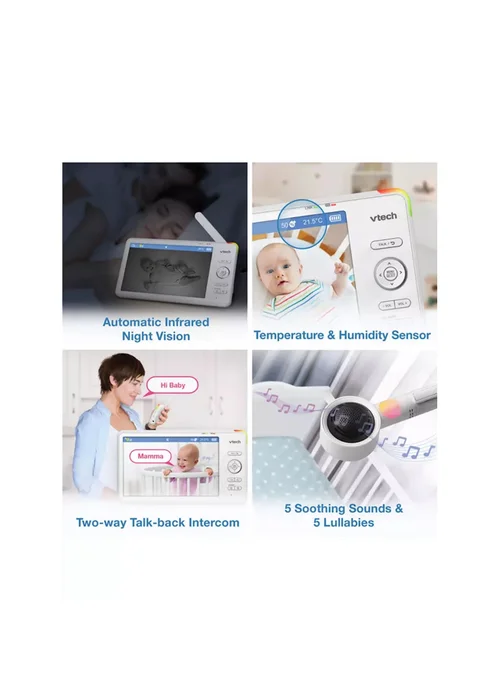 VTech RM7787HD Smart WiFi Baby Monitor 7" Over-The-Crib - One Size Image 4