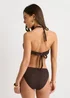 Gini London Chocolate Textured V Bar Halter Neck Bikini Top - 10 Image 2