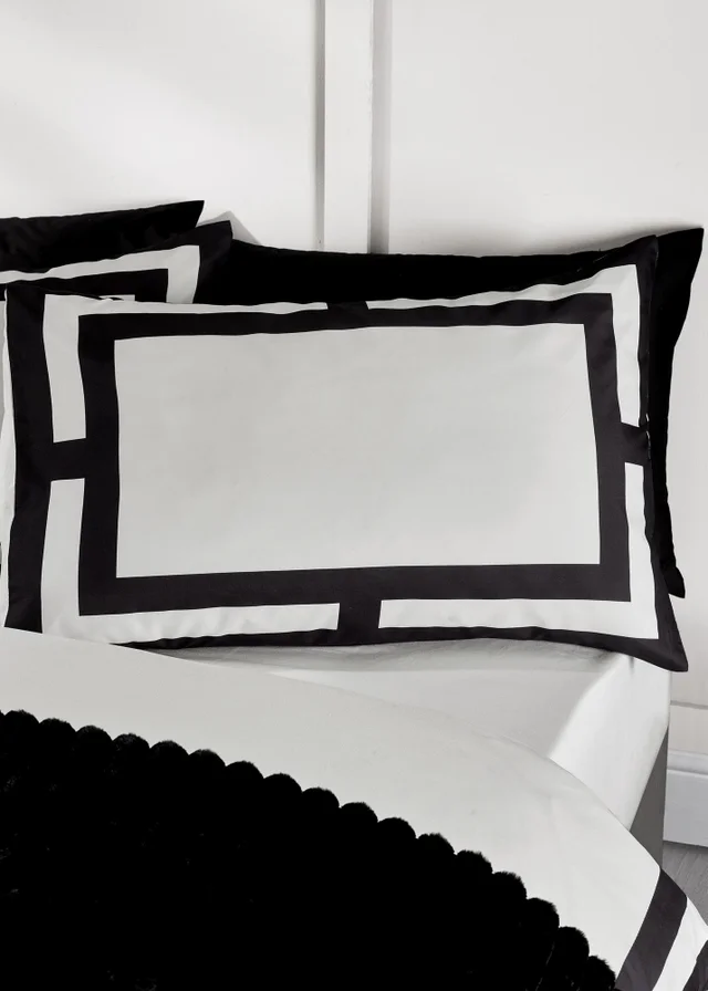 Catherine Lansfield So Soft Mono Panel Duvet Cover Set Black