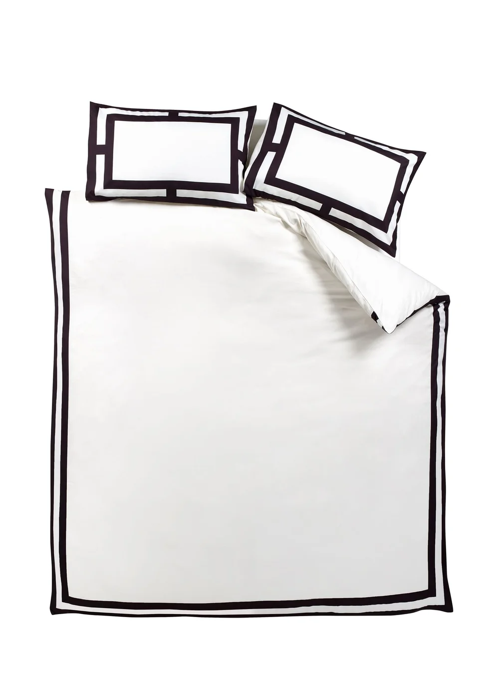 Catherine Lansfield So Soft Mono Panel Duvet Cover Set Black - Single Image 4