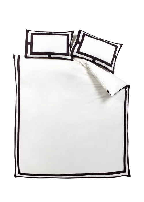 Catherine Lansfield So Soft Mono Panel Duvet Cover Set Black - Single Image 4