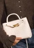 Where's That From Luna Woven Leather Tote bag With Gold Detail In Cream Faux Leather - One Size Image 6