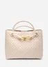 Where's That From Luna Woven Leather Tote bag With Gold Detail In Cream Faux Leather - One Size Image 2