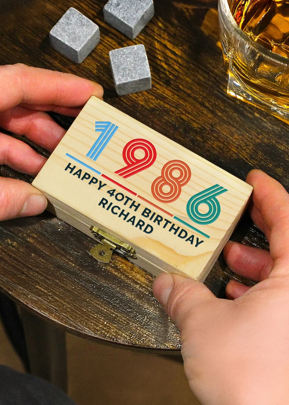 Personalised Memento Company Birth Year Whisky Stones - One Size Image 3