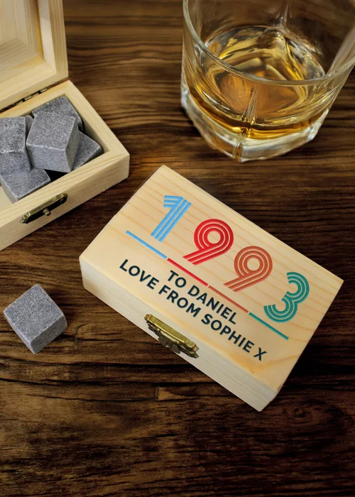 Personalised Memento Company Birth Year Whisky Stones - One Size Image 1
