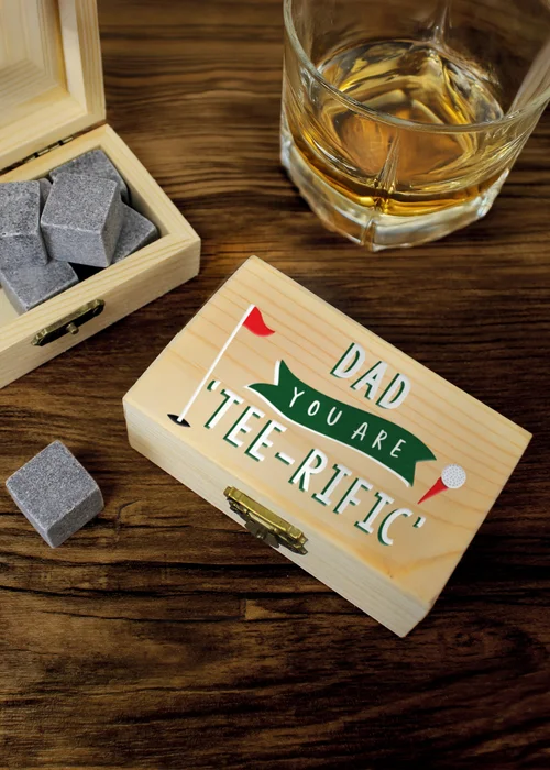 Personalised Memento Company Printed Tee-rific Whisky Stones - One Size Image 1