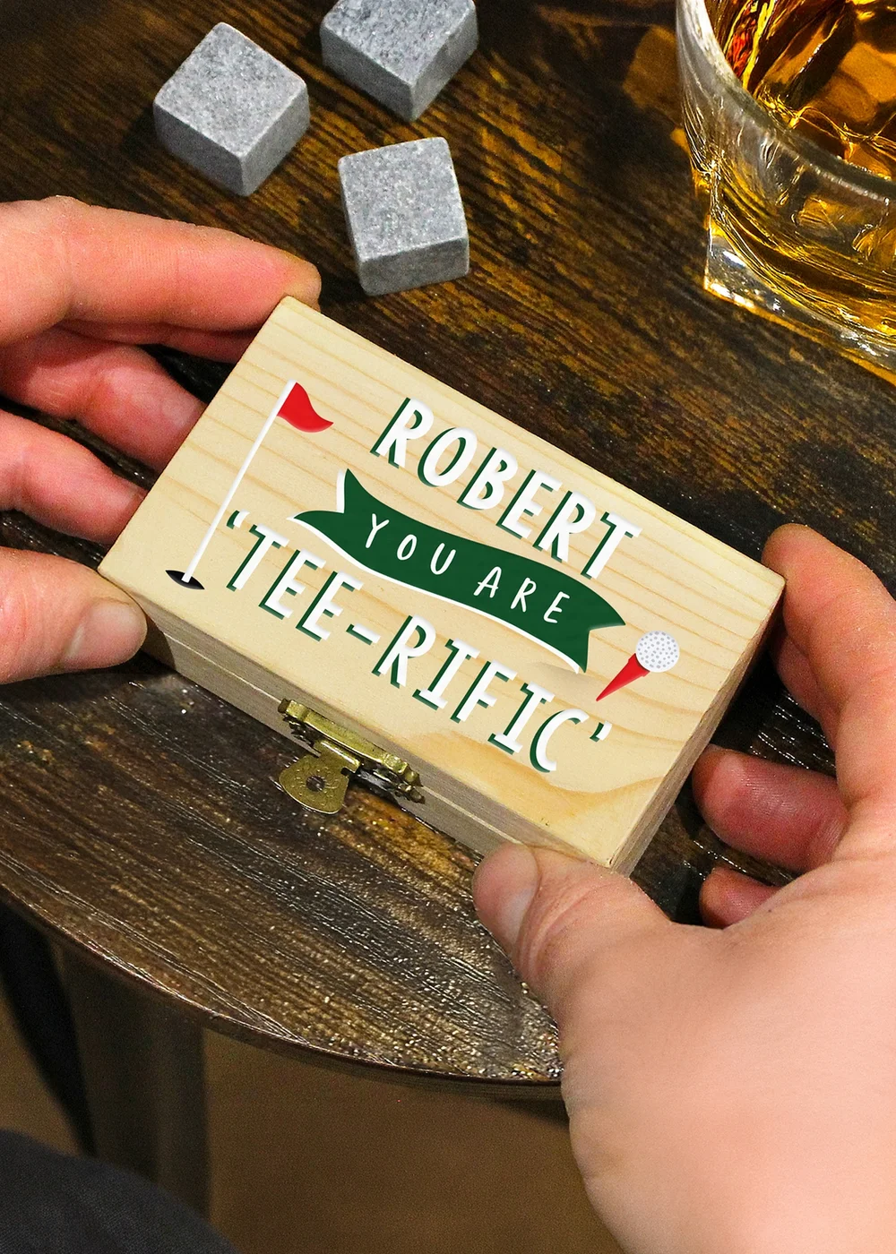 Personalised Memento Company Printed Tee-rific Whisky Stones - One Size Image 3