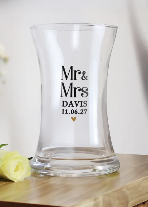 Personalised Memento Company Gold Heart Waisted Vase - One Size Image 4