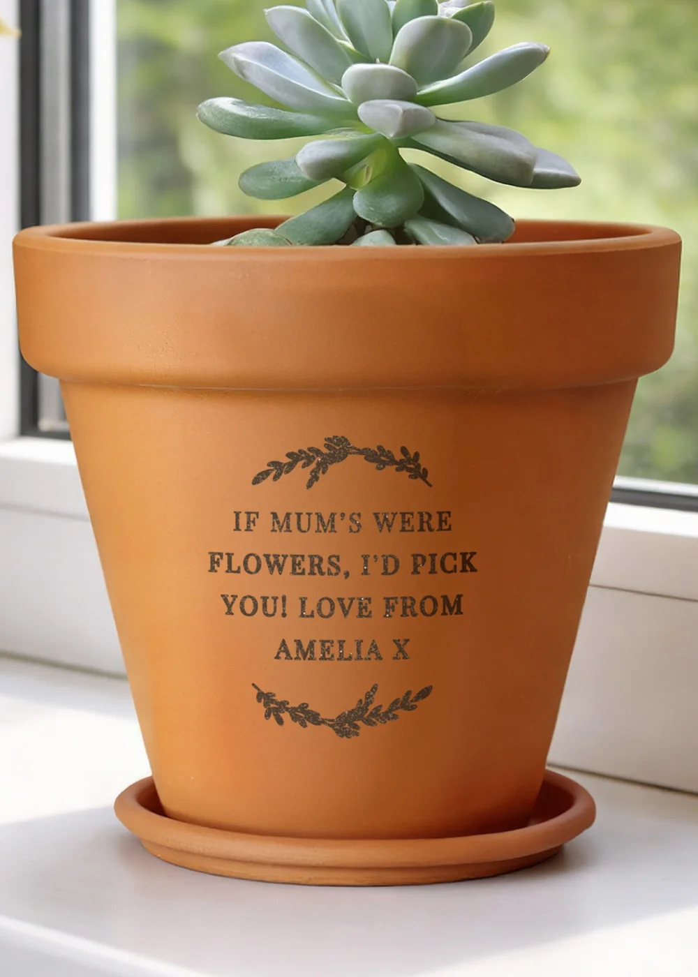 Personalised Memento Company Free Text Terracotta Plant Pot - One Size Image 3