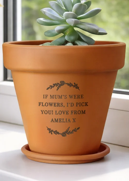 Personalised Memento Company Free Text Terracotta Plant Pot - One Size Image 3