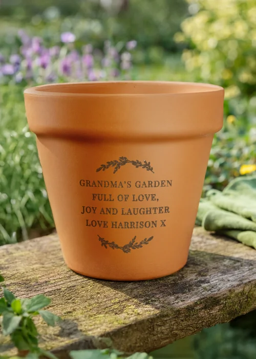 Personalised Memento Company Free Text Terracotta Plant Pot - One Size Image 1