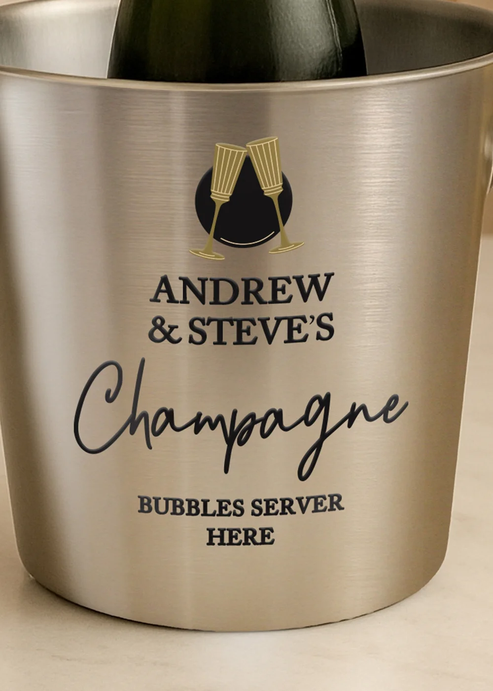 Personalised Memento Company Flutes Stainless Steel Ice Bucket - One Size Image 2