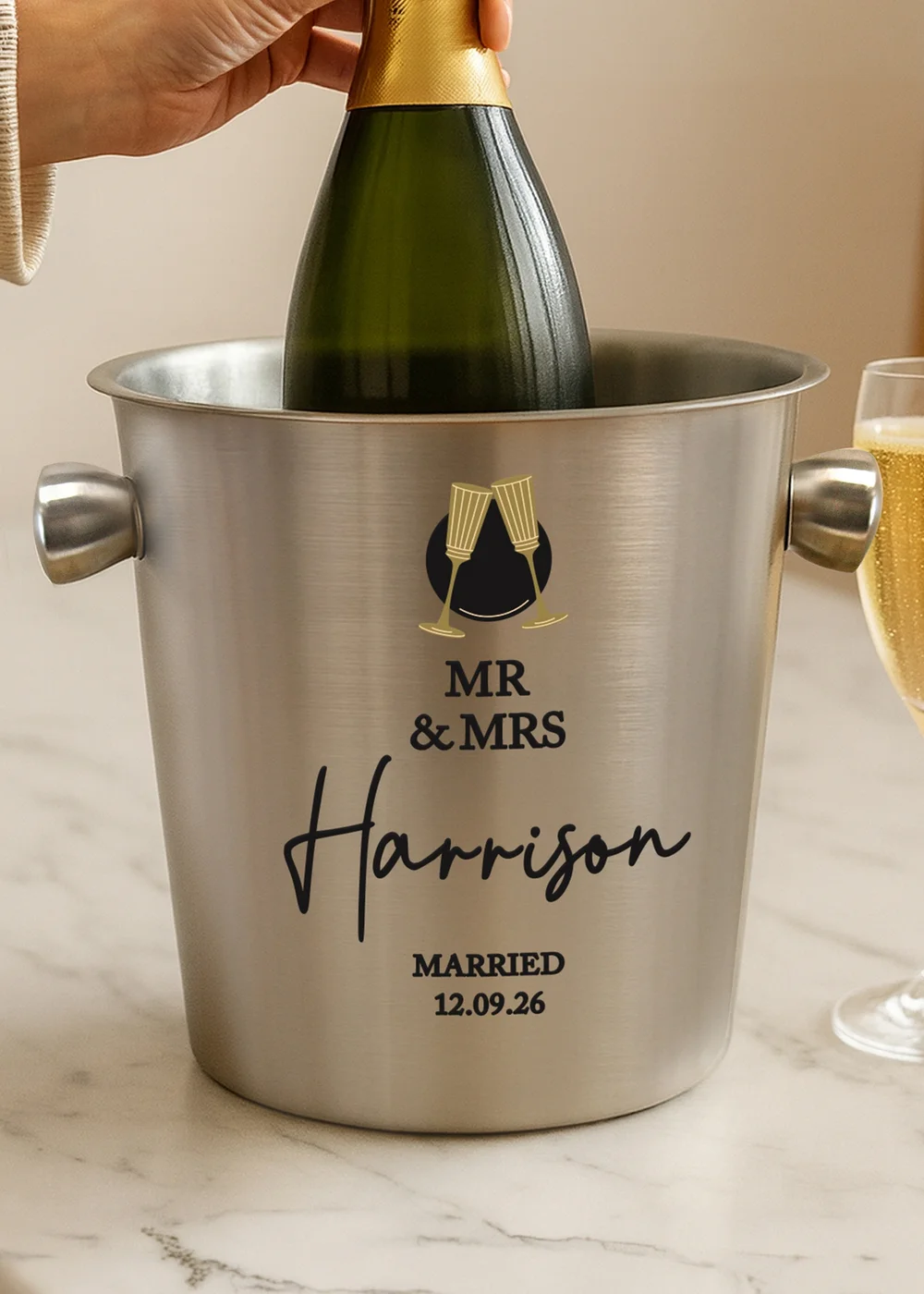 Personalised Memento Company Flutes Stainless Steel Ice Bucket - One Size Image 3