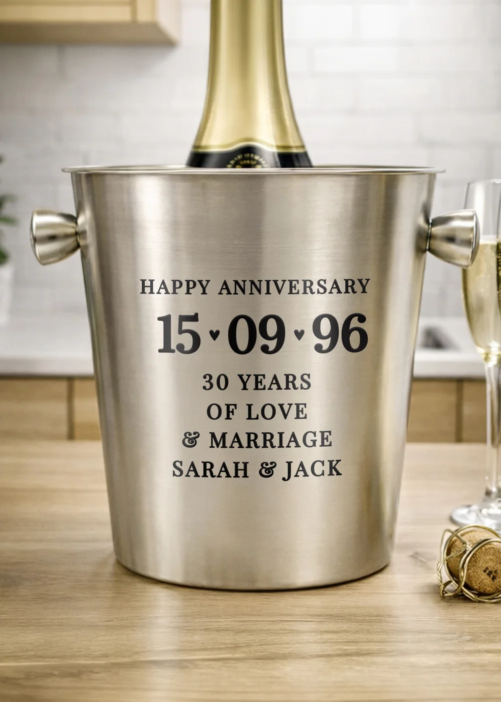 Personalised Memento Company Big Date Stainless Steel Ice Bucket - One Size Image 1