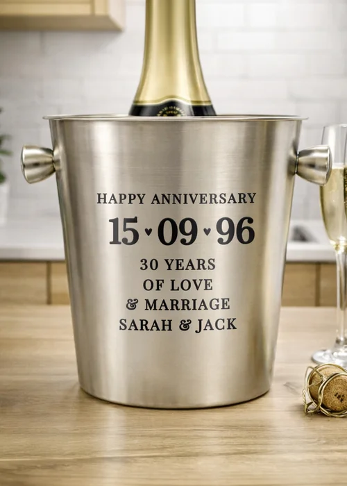 Personalised Memento Company Big Date Stainless Steel Ice Bucket - One Size Image 1