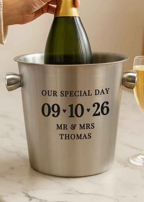 Personalised Memento Company Big Date Stainless Steel Ice Bucket - One Size Image 3