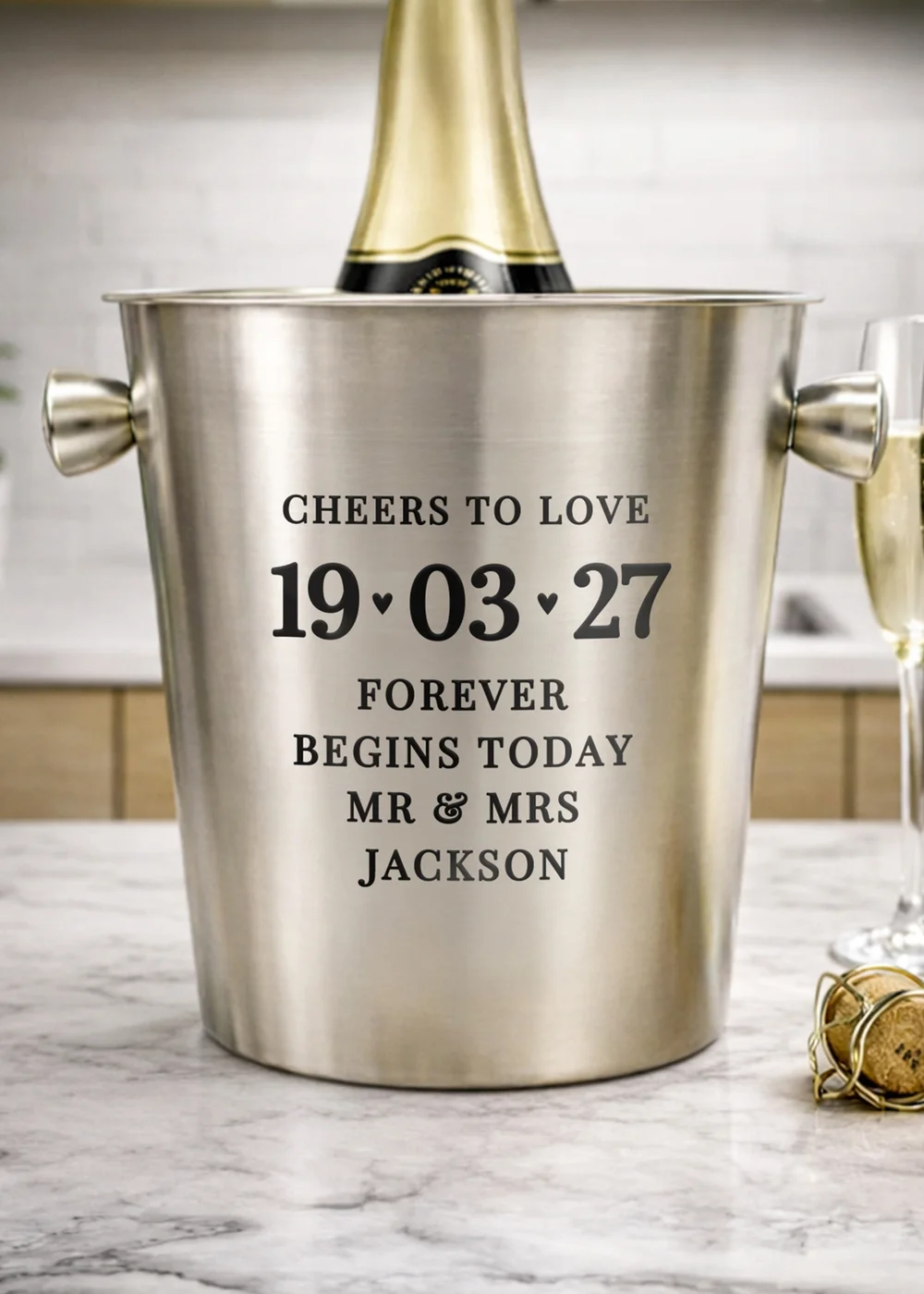 Personalised Memento Company Big Date Stainless Steel Ice Bucket - One Size Image 4