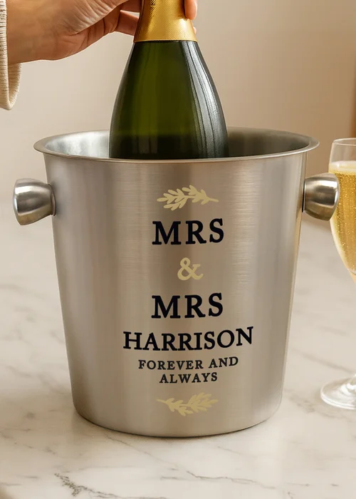 Personalised Memento Company Black and Gold Stainless Steel Ice Bucket - One Size Image 3