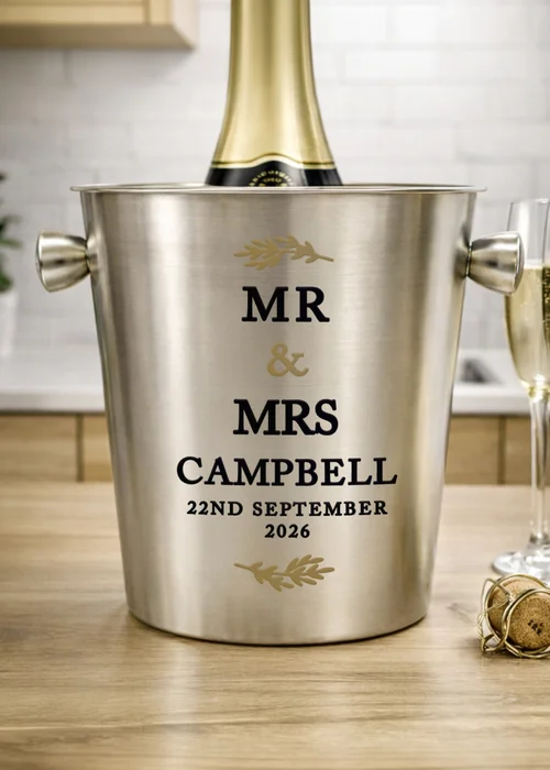 Personalised Memento Company Black and Gold Stainless Steel Ice Bucket - One Size Image 1