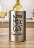 Personalised Memento Company Silver Love and Wine Stainless Steel Wine Cooler - One Size Image 1