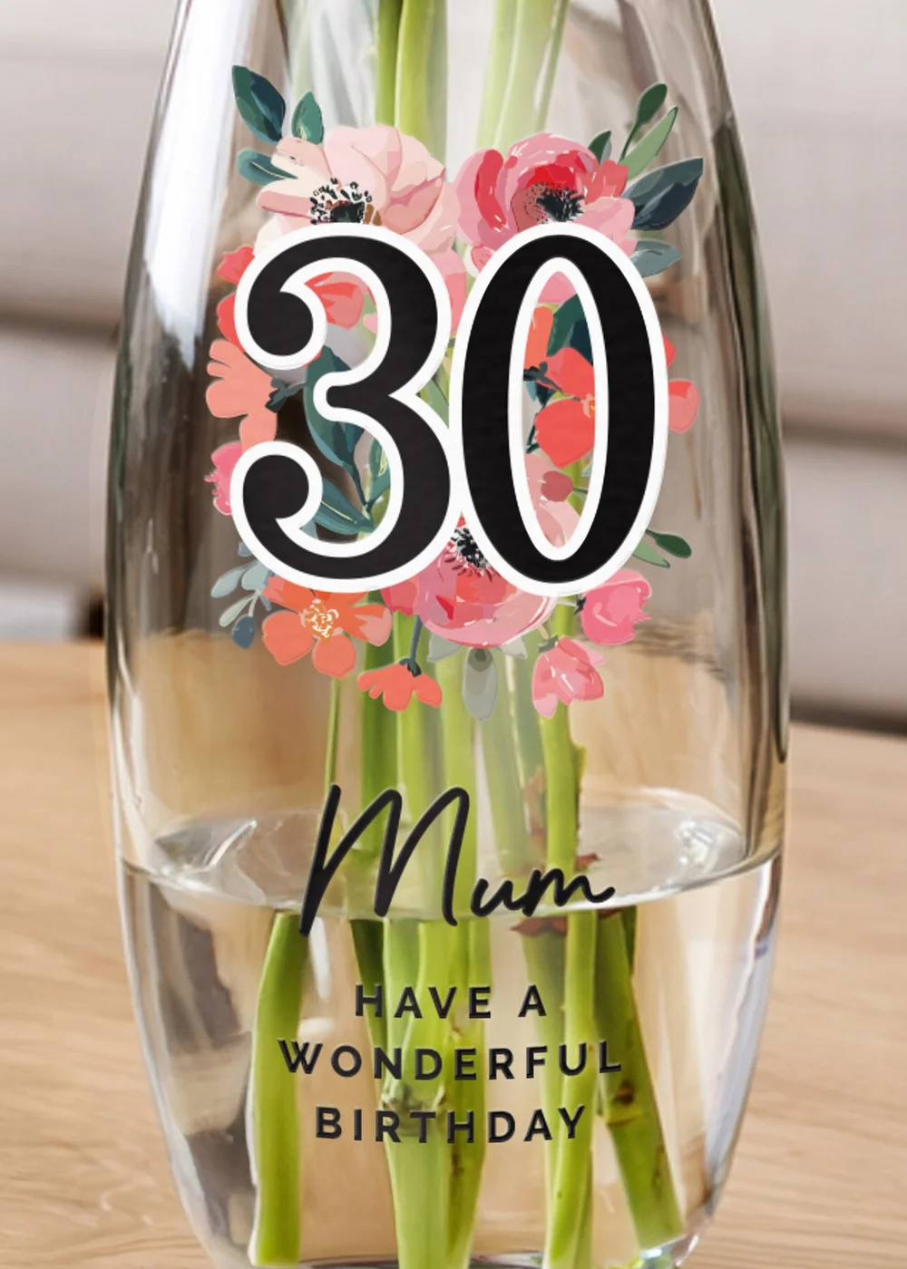 Personalised Memento Company Floral Big Age Bullet Vase - One Size Image 2