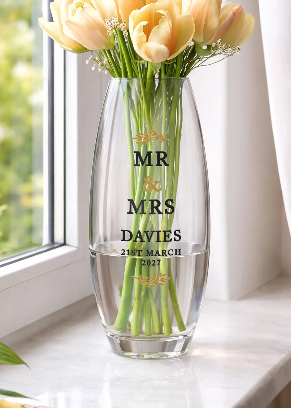 Personalised Memento Company Black and Gold Bullet Vase - One Size Image 5