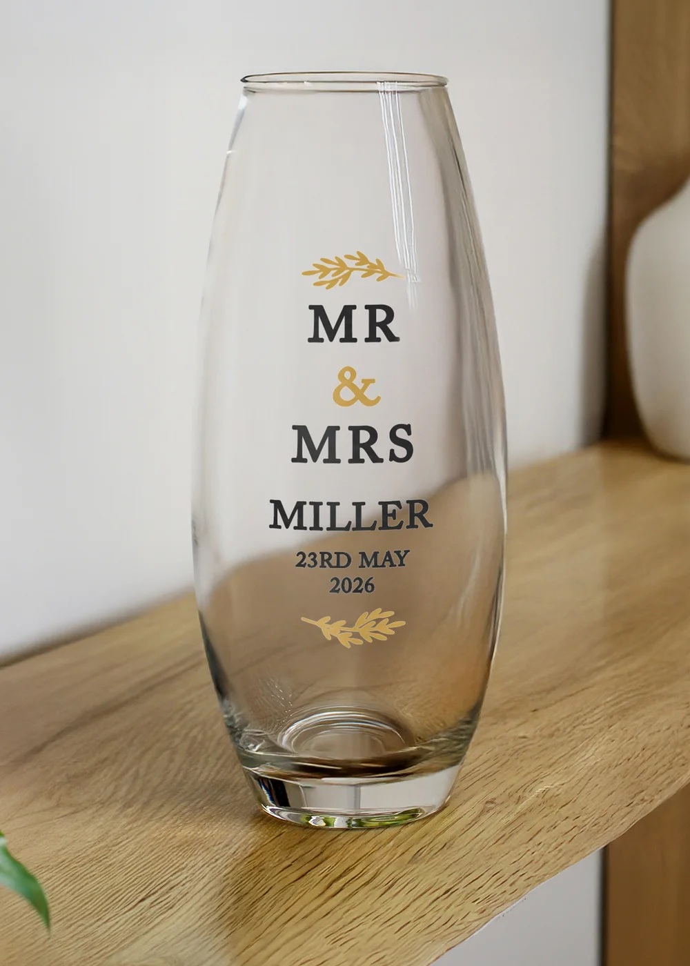 Personalised Memento Company Black and Gold Bullet Vase - One Size Image 4