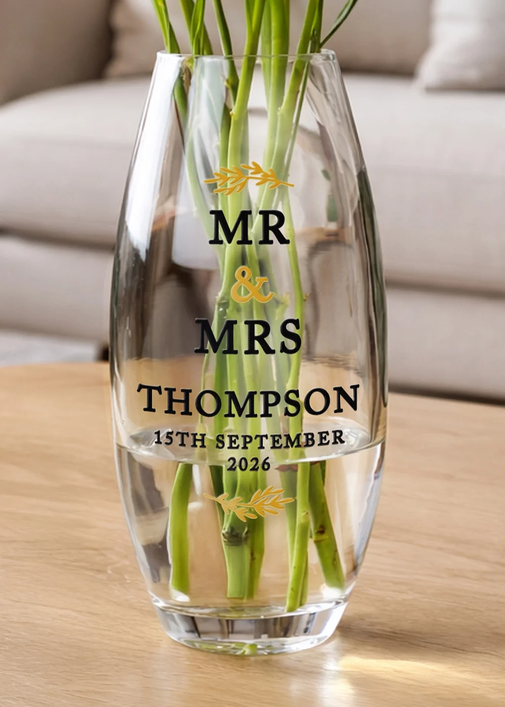 Personalised Memento Company Black and Gold Bullet Vase - One Size Image 3