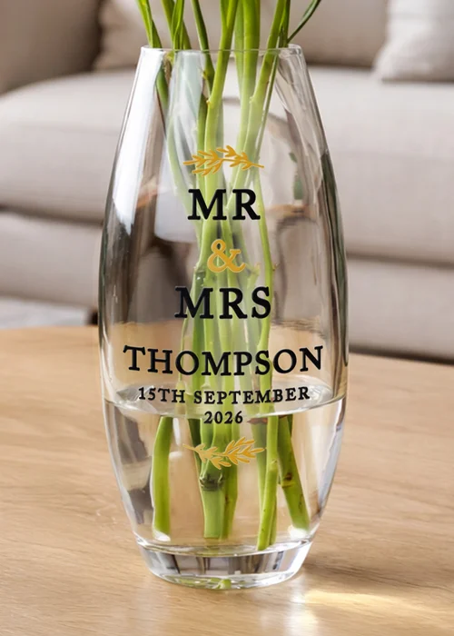 Personalised Memento Company Black and Gold Bullet Vase - One Size Image 3