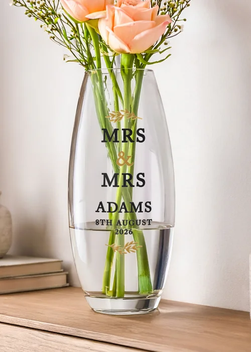 Personalised Memento Company Black and Gold Bullet Vase - One Size Image 1