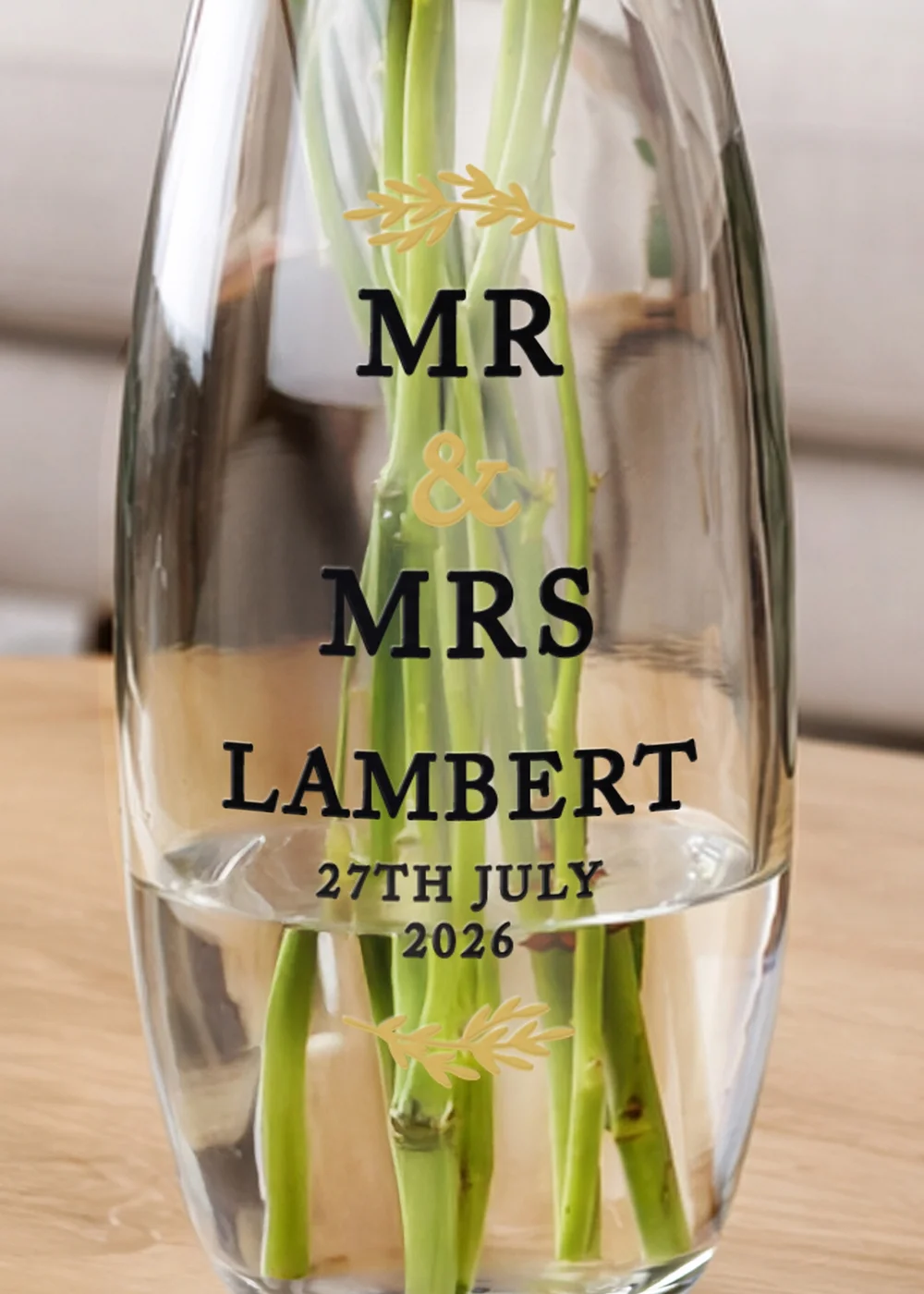 Personalised Memento Company Black and Gold Bullet Vase - One Size Image 2