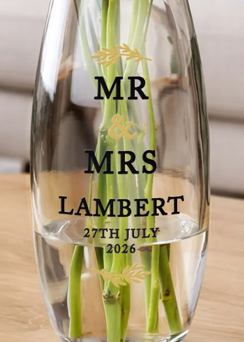 Personalised Memento Company Black and Gold Bullet Vase - One Size Image 2