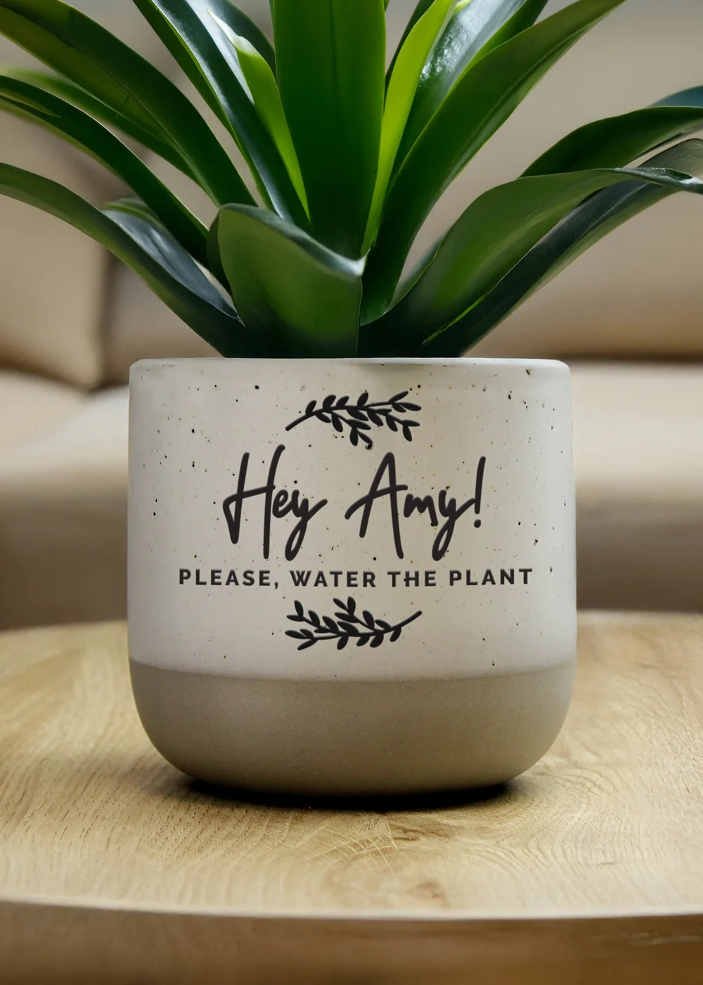 Personalised Memento Company Grey Couples Flecked Plant Pot - One Size Image 1