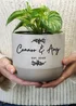 Personalised Memento Company Grey Couples Flecked Plant Pot - One Size Image 3