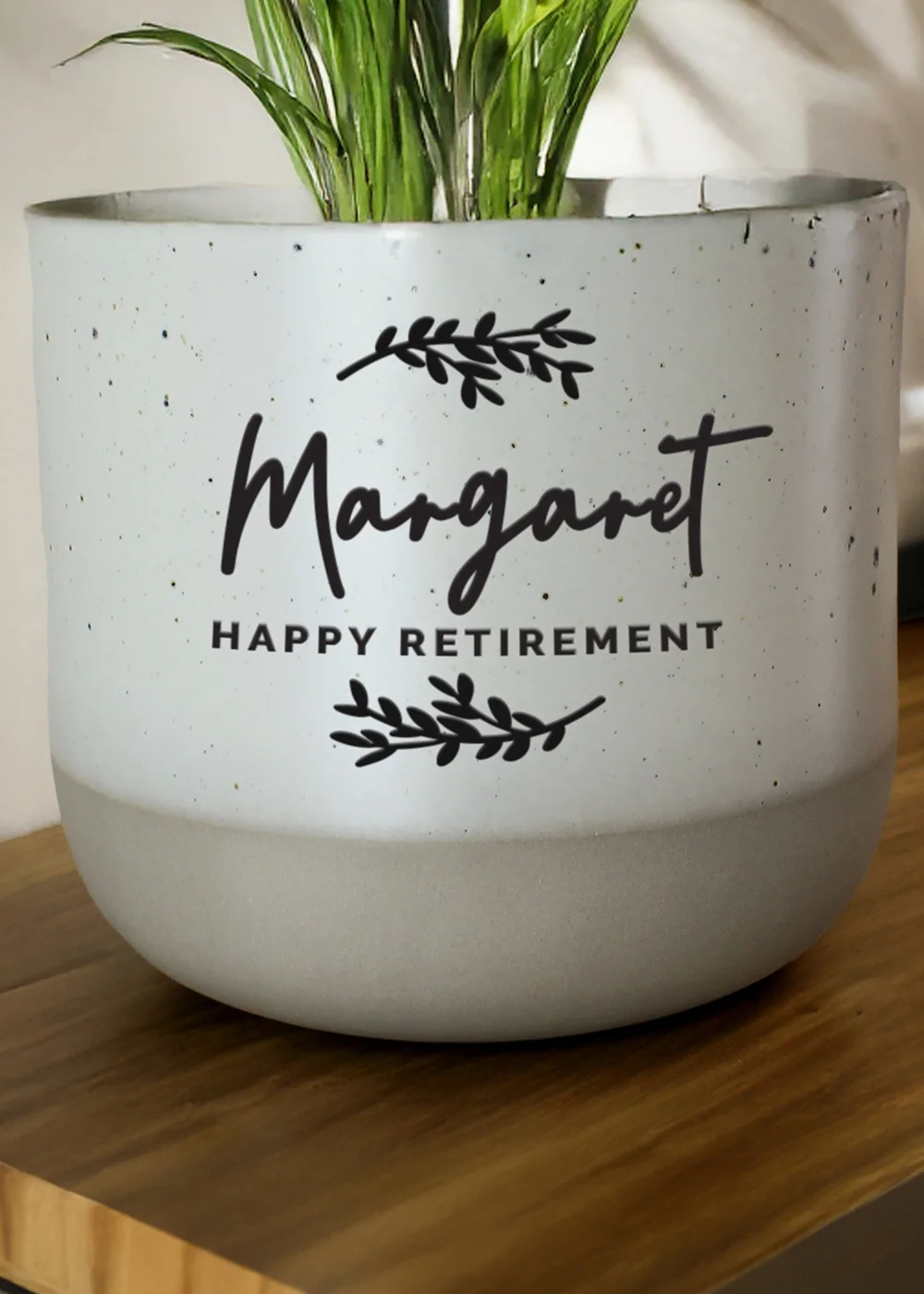 Personalised Memento Company Grey Couples Flecked Plant Pot - One Size Image 2