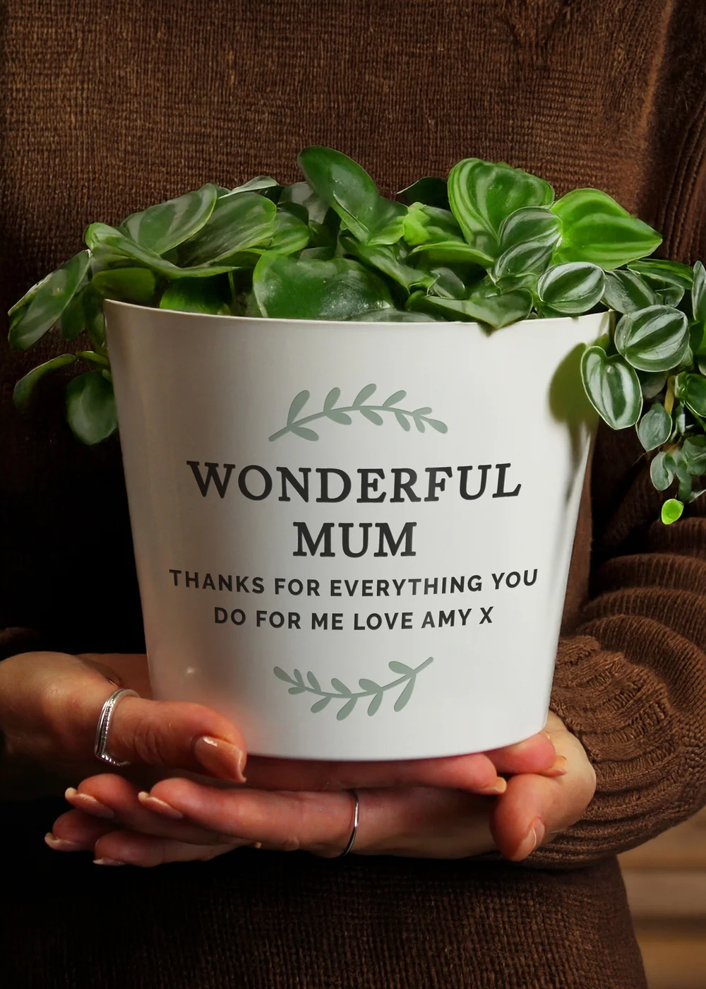 Personalised Memento Company Wreath Plant Pot - One Size Image 3