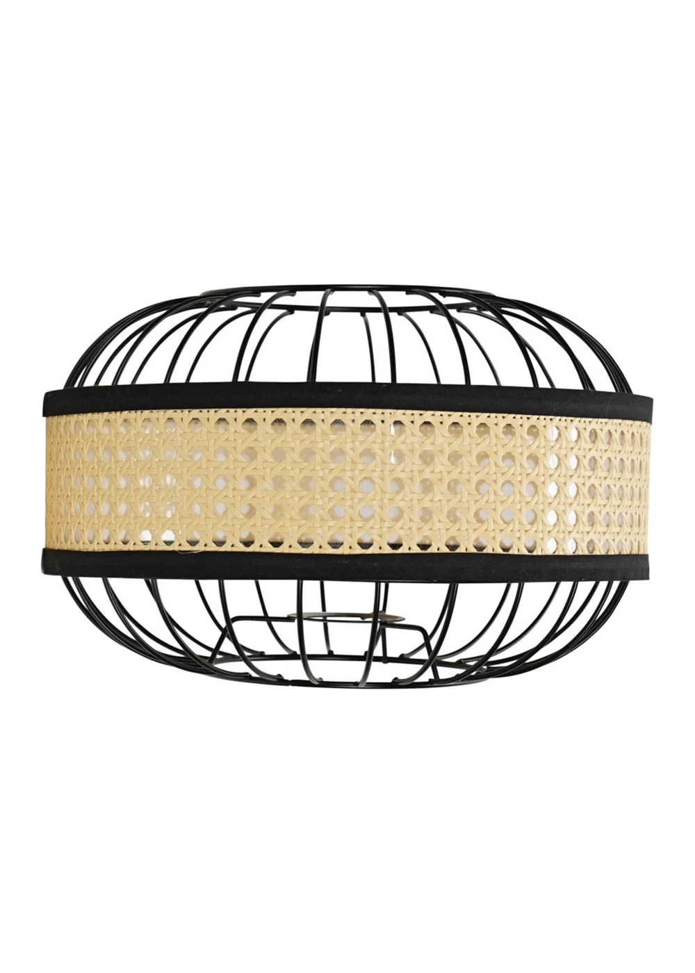 ValueLights Vimet Black Wire Pendant Shade with Wicker Band - One Size Image 4