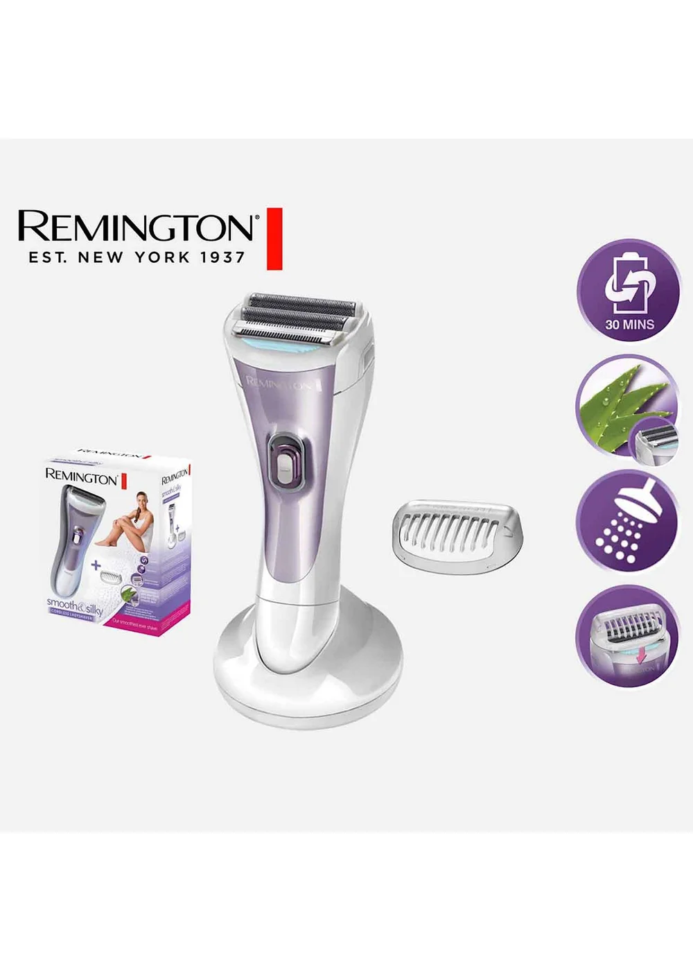 Remington White Cordless Wet & Dry Female Shaver - One Size Image 2