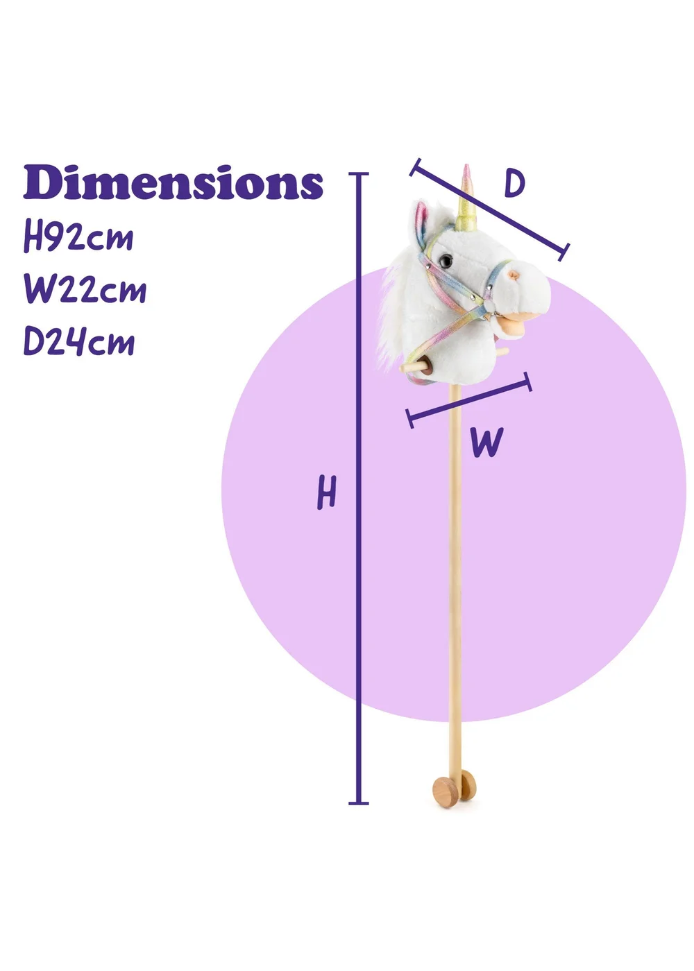Toyrific Unicorn Hobby Horse - One Size Image 5